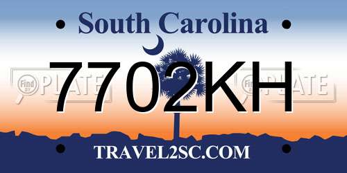 7702KH South Carolina License Plate