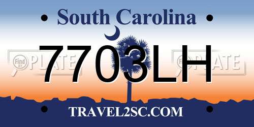 7703LH South Carolina License Plate