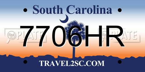 7706HR South Carolina License Plate