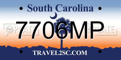 7706MP South Carolina License Plate