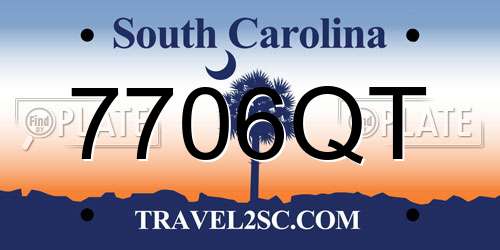 7706QT South Carolina License Plate