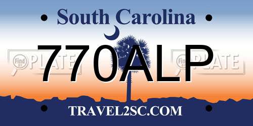 770ALP South Carolina License Plate