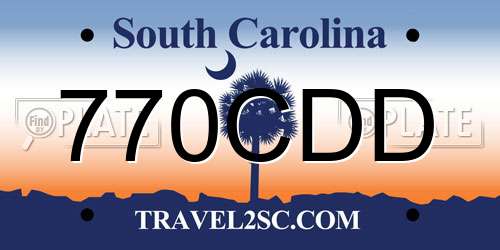 770CDD South Carolina License Plate