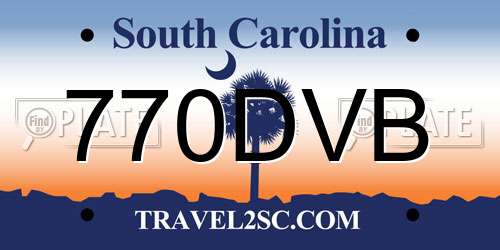 770DVB South Carolina License Plate