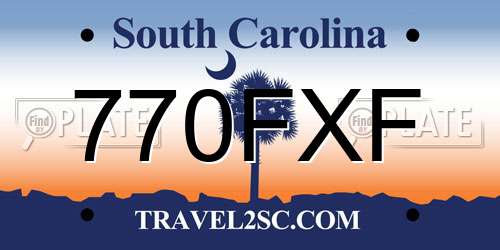 770FXF South Carolina License Plate