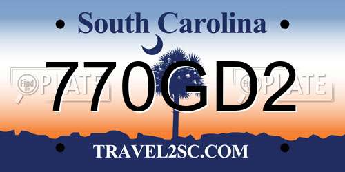 770GD2 South Carolina License Plate