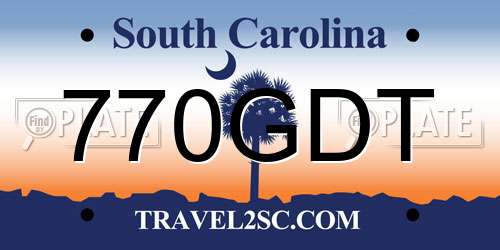 770GDT South Carolina License Plate