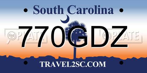 770GDZ South Carolina License Plate