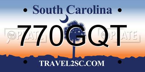 770GQT South Carolina License Plate