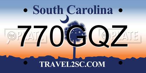 770GQZ South Carolina License Plate