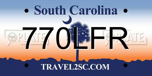 770LFR South Carolina License Plate