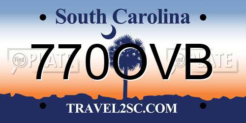 770OVB South Carolina License Plate