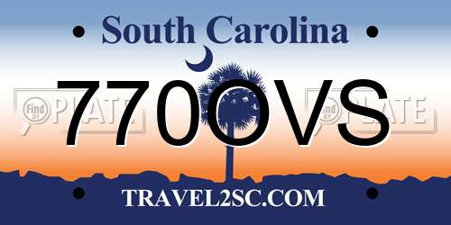 770OVS South Carolina License Plate