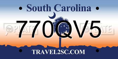770QV5 South Carolina License Plate