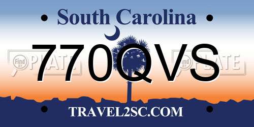 770QVS South Carolina License Plate