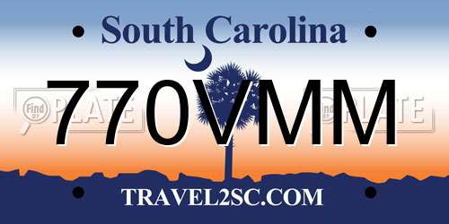 770VMM South Carolina License Plate