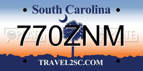 770ZNM South Carolina License Plate