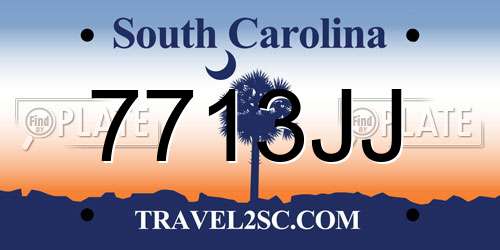 7713JJ South Carolina License Plate