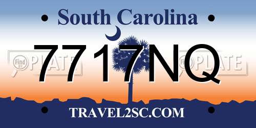 7717NQ South Carolina License Plate