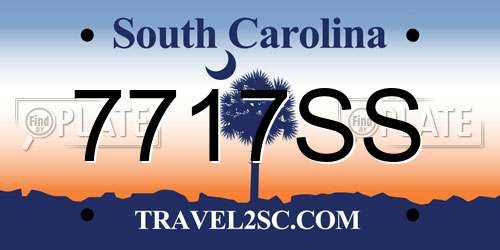 7717SS South Carolina License Plate