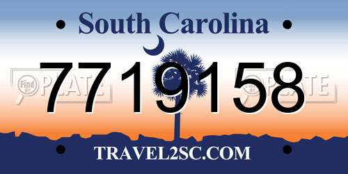 7719158 South Carolina License Plate