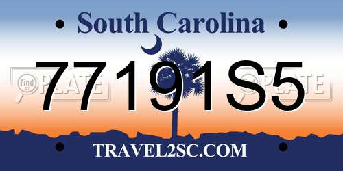 77191S5 South Carolina License Plate