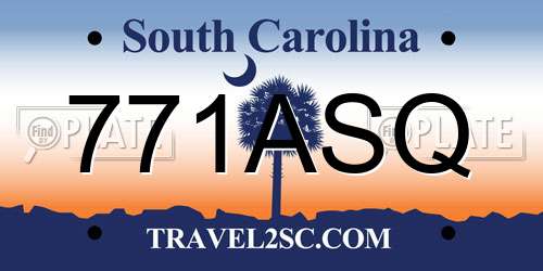 771ASQ South Carolina License Plate