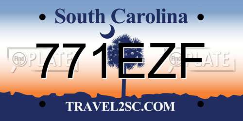 771EZF South Carolina License Plate