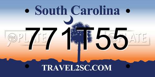 771T55 South Carolina License Plate