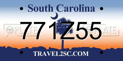 771Z55 South Carolina License Plate