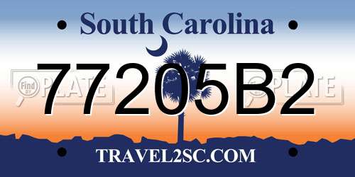 77205B2 South Carolina License Plate