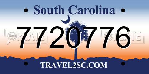 7720776 South Carolina License Plate