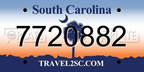 7720882 South Carolina License Plate