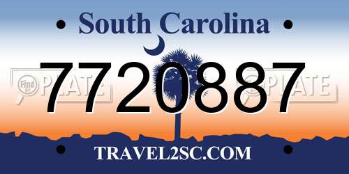7720887 South Carolina License Plate