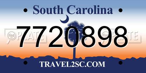 7720898 South Carolina License Plate