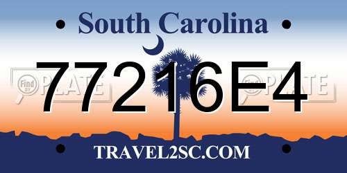 77216E4 South Carolina License Plate