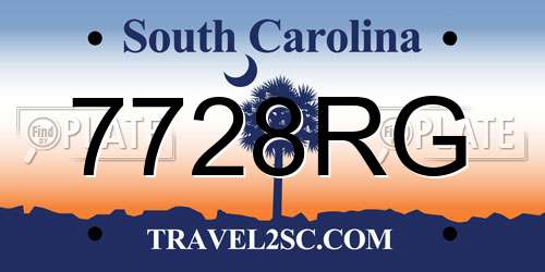 7728RG South Carolina License Plate