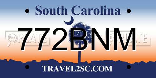 772BNM South Carolina License Plate
