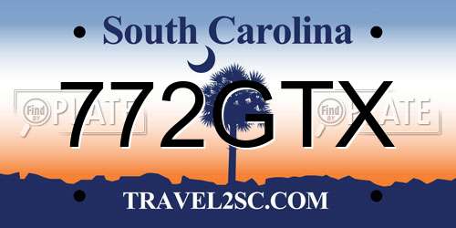 772GTX South Carolina License Plate