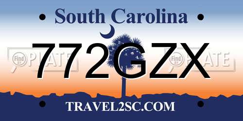 772GZX South Carolina License Plate