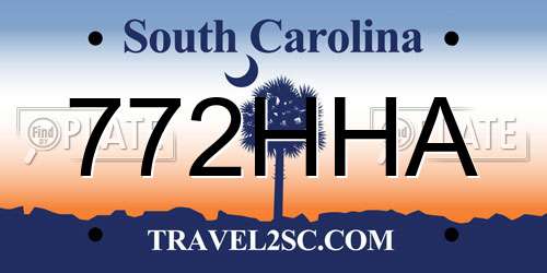 772HHA South Carolina License Plate
