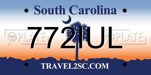 772IUL South Carolina License Plate