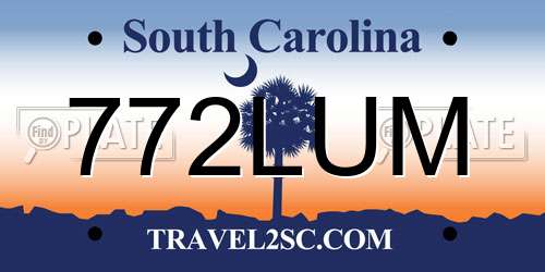 772LUM South Carolina License Plate