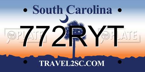 772RYT South Carolina License Plate