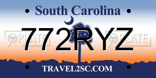 772RYZ South Carolina License Plate