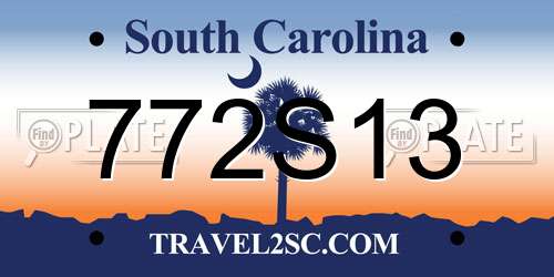 772S13 South Carolina License Plate