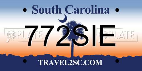 772SIE South Carolina License Plate
