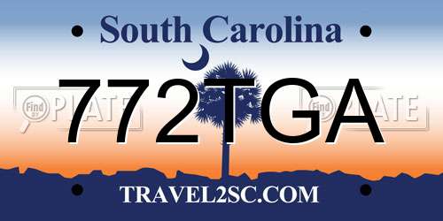 772TGA South Carolina License Plate