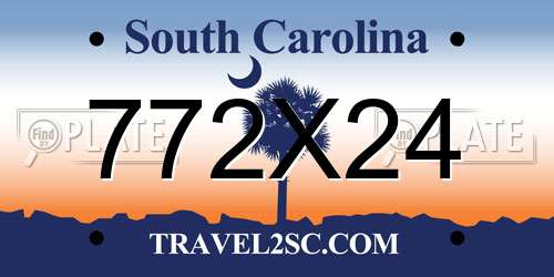 772X24 South Carolina License Plate