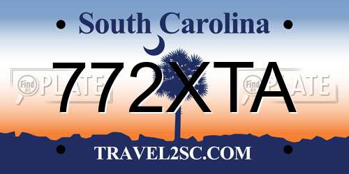772XTA South Carolina License Plate